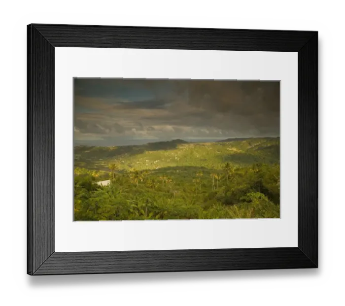 Framed Print : BARBADOS-Inland- Mount Hillaby: Late Afternoon from Barbados Highest Mountain