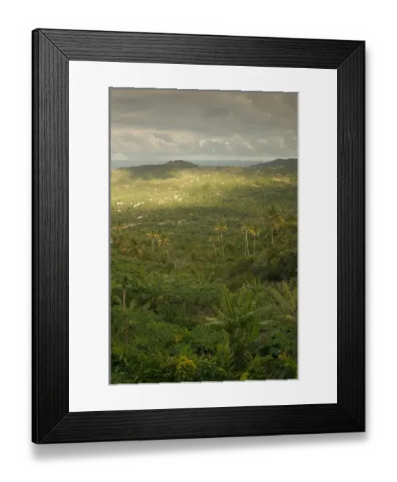 Framed Print : BARBADOS-Inland- Mount Hillaby: Late Afternoon from Barbados Highest Mountain