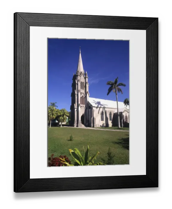 Framed Print : Graphic angle of famous St Marks Anglican Church in Hamilton Bermuda