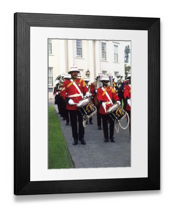 Framed Print : Welcome to Bermuda Colorful Marching Regiment Band at Government House in Hamilton Framed Print : Welcome to Bermuda Colorful Marching Regiment Band at Government House in Hamilton