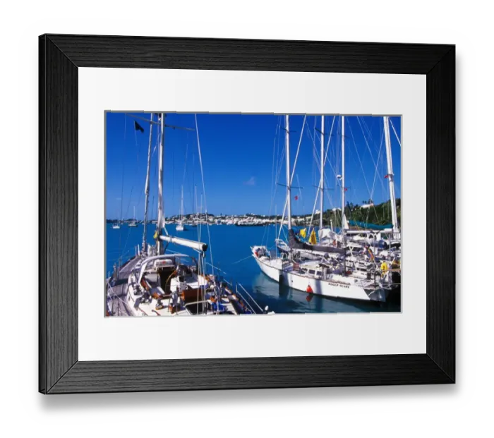 Framed Print : Caribbean, Bermuda, Town of St. George, St. Georges Harbour. Sailboats Framed Print : Caribbean, Bermuda, Town of St. George, St. Georges Harbour. Sailboats