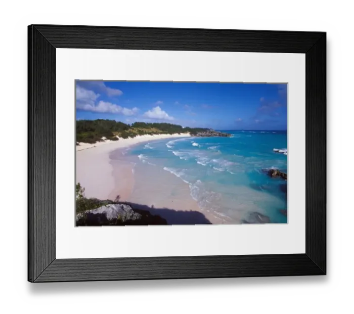 Framed Print : Caribbean, Bermuda, Southampton Parish, Horseshoe Bay. Pink sand beach Framed Print : Caribbean, Bermuda, Southampton Parish, Horseshoe Bay. Pink sand beach