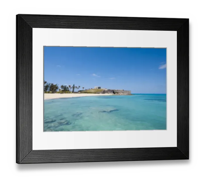 Framed Print : Bermuda. Gates Bay (Saint Catherines Beach) with Fort St. Catherine in Framed Print : Bermuda. Gates Bay (Saint Catherines Beach) with Fort St. Catherine in