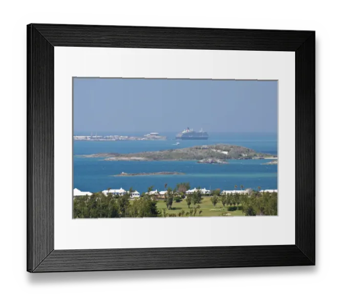Framed Print : Bermuda. Looking out over Great Sound and smaller Riddells Bay