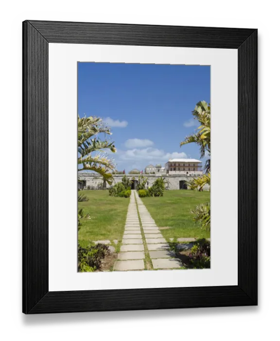 Framed Print : Bermuda. The Commissioners House from the Victualling Yard at the Royal Naval Framed Print : Bermuda. The Commissioners House from the Victualling Yard at the Royal Naval