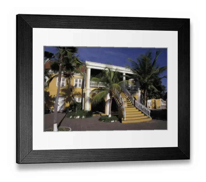 Framed Print : Caribbean, Bonaire, Kralendjik Government House Framed Print : Caribbean, Bonaire, Kralendjik Government House