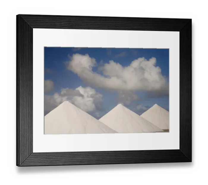 Framed Print : Caribbean, Netherlands Antilles, Bonaire, Lacre Point. Cones of crystallized salt Framed Print : Caribbean, Netherlands Antilles, Bonaire, Lacre Point. Cones of crystallized salt