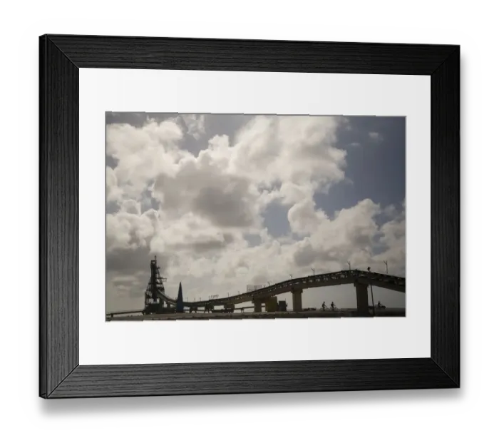 Framed Print : Caribbean, Netherlands Antilles, Bonaire, Lacre Point. Silhouette of conveyor belt Framed Print : Caribbean, Netherlands Antilles, Bonaire, Lacre Point. Silhouette of conveyor belt