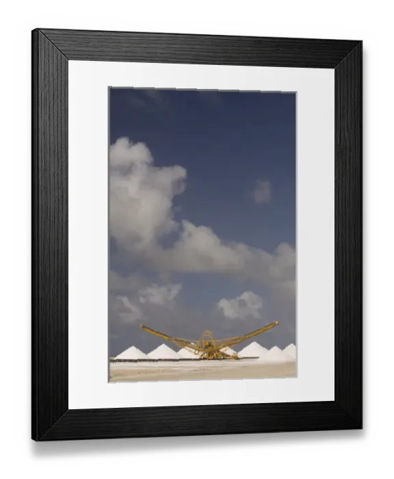 Framed Print : Caribbean, Netherlands Antilles, Bonaire, Lacre Point. Cones of crystallized salt