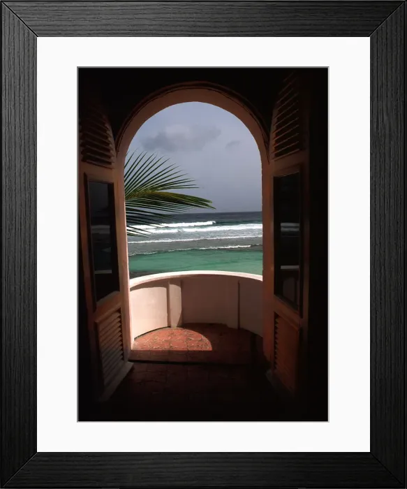 Framed Print : Welcome to the Caribbean: Open door to the water