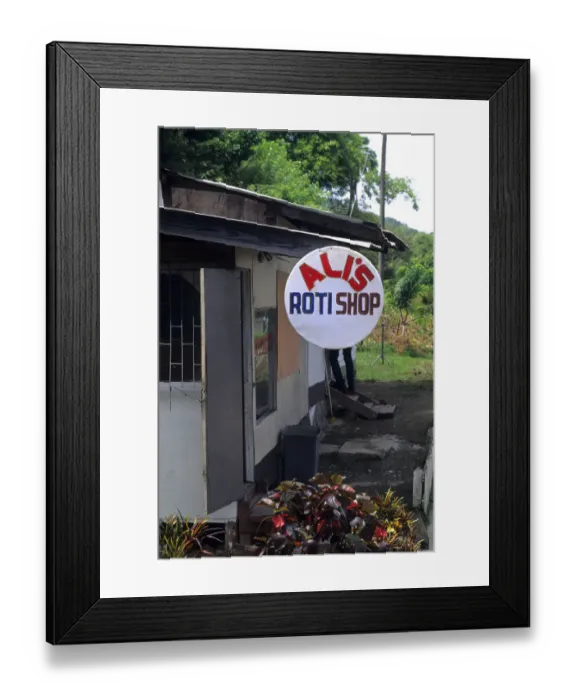 Framed Print : Indian Roti Food restaurant in small island of Tobago Caribbean Framed Print : Indian Roti Food restaurant in small island of Tobago Caribbean