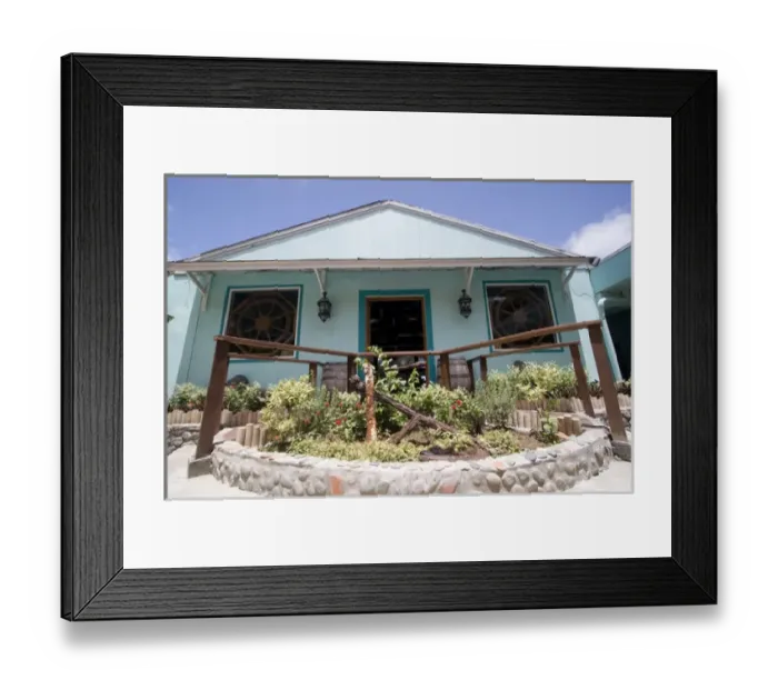 Framed Print : Caribbean - Tobago - One of buildings at Blue Waters Inn near Speyside