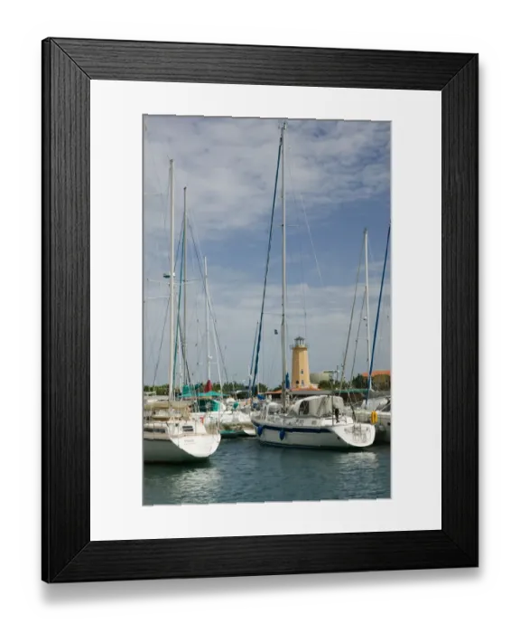 Framed Print : ABC Islands - BONAIRE - Noord Di Salina: Marina & Lighthouse Framed Print : ABC Islands - BONAIRE - Noord Di Salina: Marina & Lighthouse