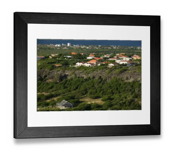 Framed Print : ABC Islands - BONAIRE - Seru Largu: View of Kralendijk Area from Seru Largu (el