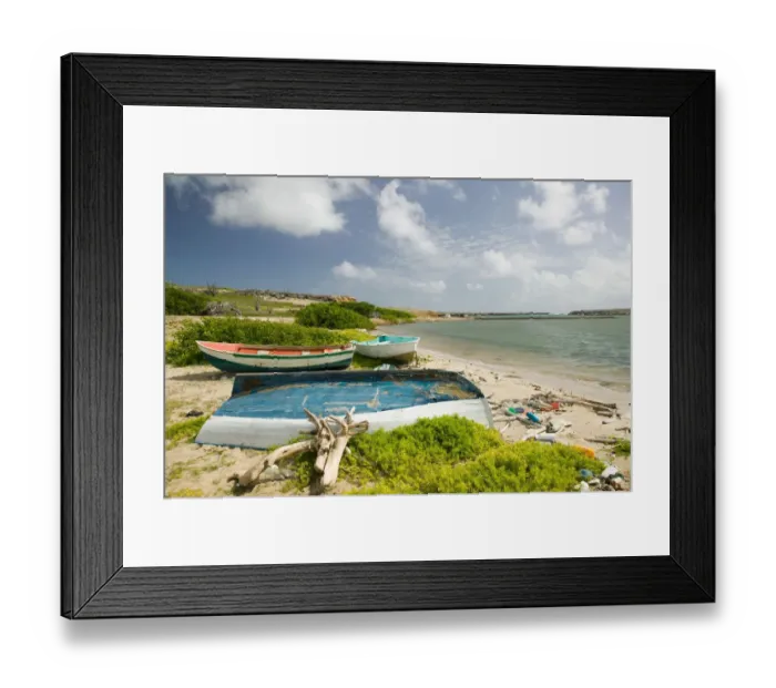 Framed Print : ABC Islands - BONAIRE - Washikemba: Boats by the Washekemba Lagoon Framed Print : ABC Islands - BONAIRE - Washikemba: Boats by the Washekemba Lagoon
