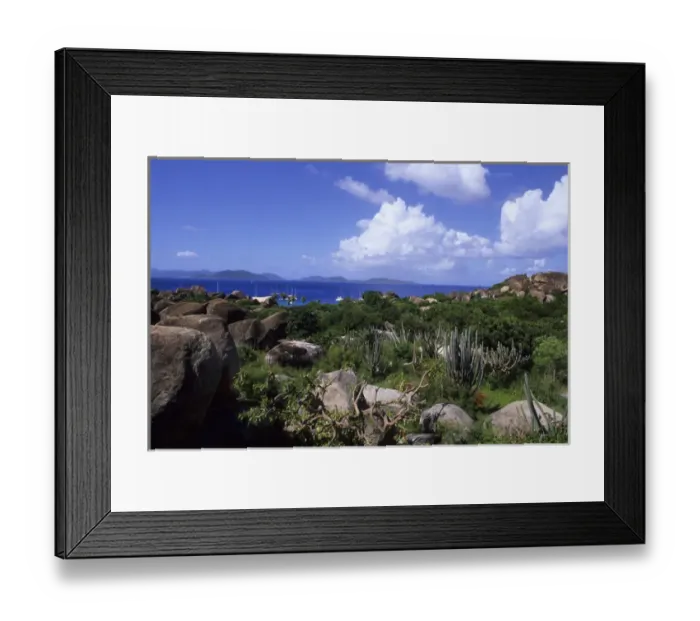 Framed Print : Beautiful rocks and landscape plants at The Baths of Virgin Gorda in British Virgin