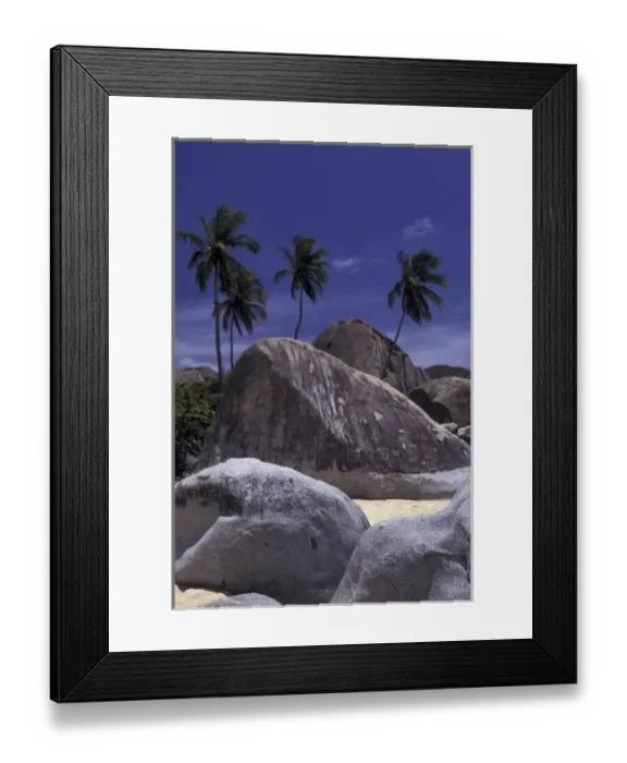 Framed Print : CARIBBEAN, British Virgin Islands, Virgin Gorda Rock formations in the sand of