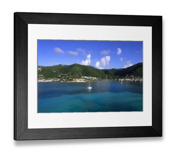 Framed Print : Beautiful port and village in mountains of Virgin Gorda in British Virgin Islands Framed Print : Beautiful port and village in mountains of Virgin Gorda in British Virgin Islands