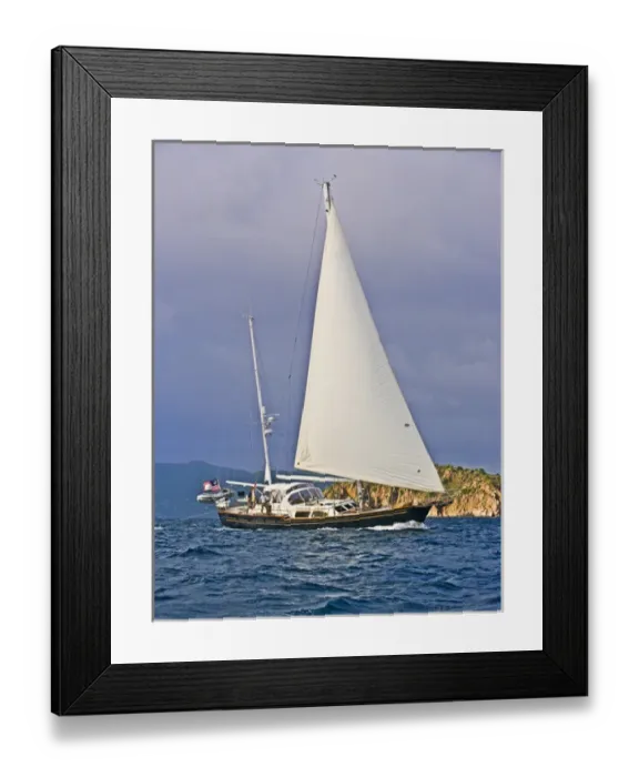 Framed Print : Sail boating at Norman Island, British Virgin Islands