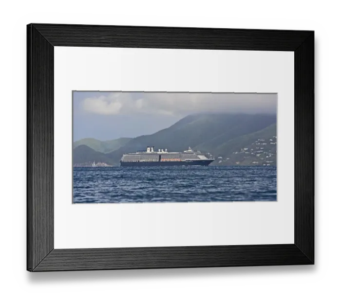 Framed Print : Holland America Cruise Line, The Nodrdam in the Sir Francis Drake Channel Framed Print : Holland America Cruise Line, The Nodrdam in the Sir Francis Drake Channel