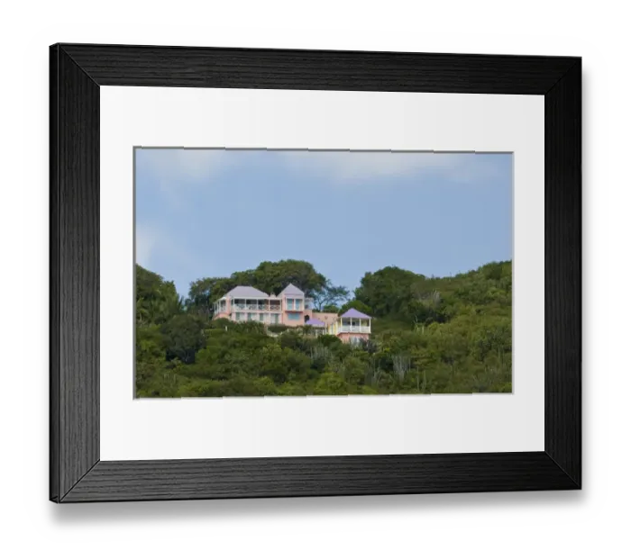 Framed Print : UK, BVI. Colorful waterfront house Framed Print : UK, BVI. Colorful waterfront house