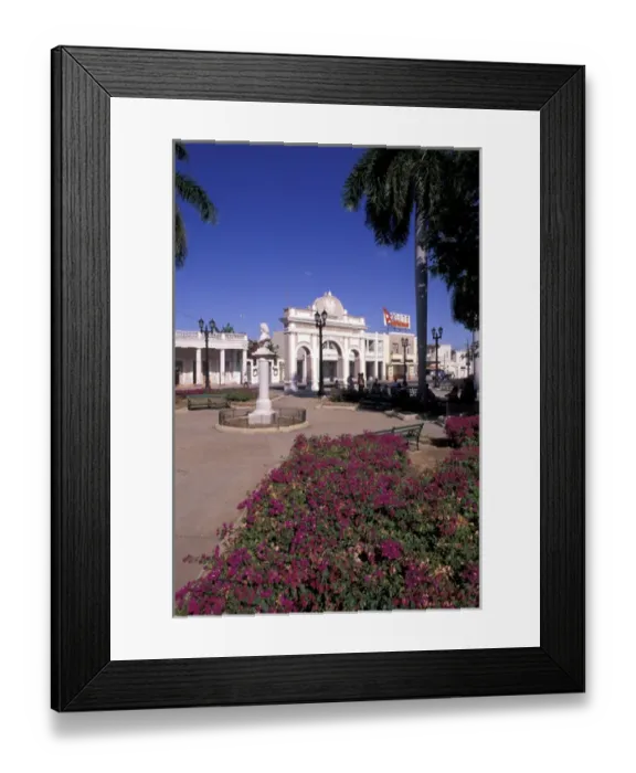 Framed Print : Cuba, Jose Marti Square, Ferrer Palace, Cien Fuergos