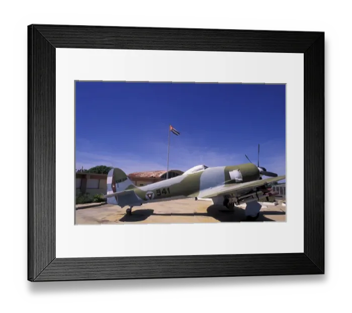 Framed Print : Cuba, Playa Giron, Bay of Pigs Museum. Fighter plane