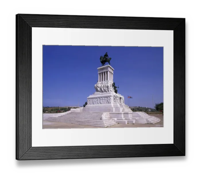 Framed Print : Cuba, Havana. Maximo Gomee on Horse, Malecon