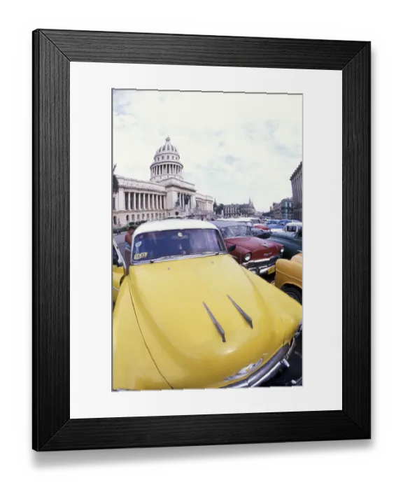 Framed Print : Cuba, Havana. Classic 1950s auto at Havana Capitolio Framed Print : Cuba, Havana. Classic 1950s auto at Havana Capitolio