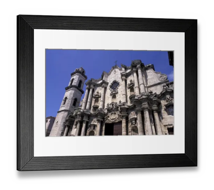 Framed Print : Cuba, Old Havana. Close up architecture of the Cathedral of Havana Framed Print : Cuba, Old Havana. Close up architecture of the Cathedral of Havana