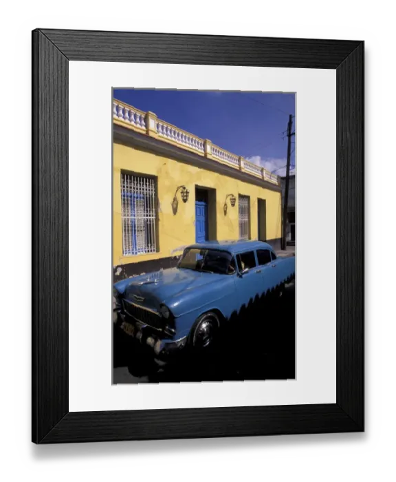 Framed Print : Cuba, Havana, Guana Bacoa area. Colorful architecture and street scene