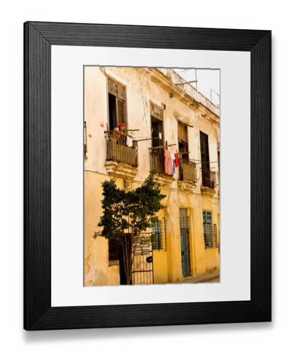 Framed Print : Havana capitol city of Cuba old buildings with laundry hanging oin porch in Old Havana Framed Print : Havana capitol city of Cuba old buildings with laundry hanging oin porch in Old Havana