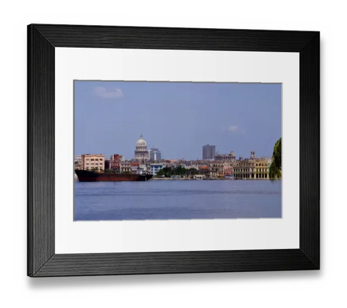 Framed Print : View of city scape skyline from river of Havana Cuba Habana Framed Print : View of city scape skyline from river of Havana Cuba Habana