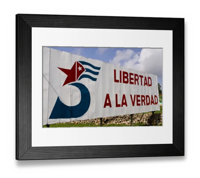 Framed Print : Billboard saying Libertad a la Verdad which means Freedom to the Truth in Havana