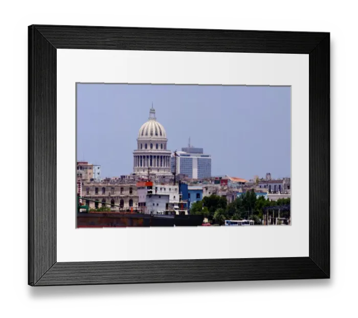 Framed Print : View of city scape skyline from river of Havana Cuba Habana Framed Print : View of city scape skyline from river of Havana Cuba Habana