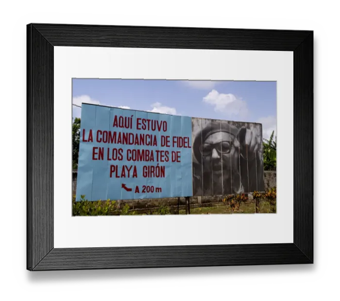 Framed Print : Billboard for Playa Giron Havana Provence near Bay of Pigs in Cuba Framed Print : Billboard for Playa Giron Havana Provence near Bay of Pigs in Cuba