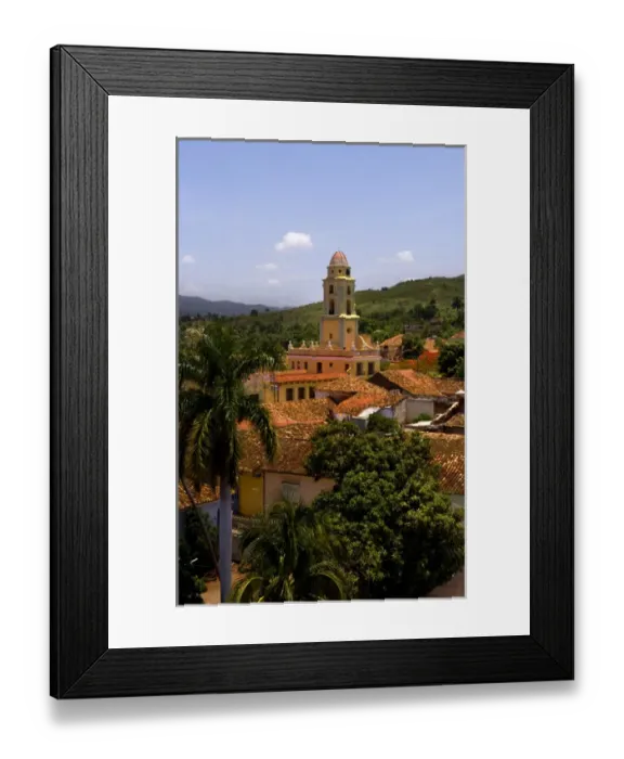 Framed Print : Beautiful aerial scenic of skyline taken from church steeple of the old colonial Framed Print : Beautiful aerial scenic of skyline taken from church steeple of the old colonial