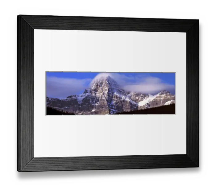 Framed Print : Canada, Alberta, Mt. Chephren. Mount Chephren wears a mantle of clouds in Banff NP Framed Print : Canada, Alberta, Mt. Chephren. Mount Chephren wears a mantle of clouds in Banff NP