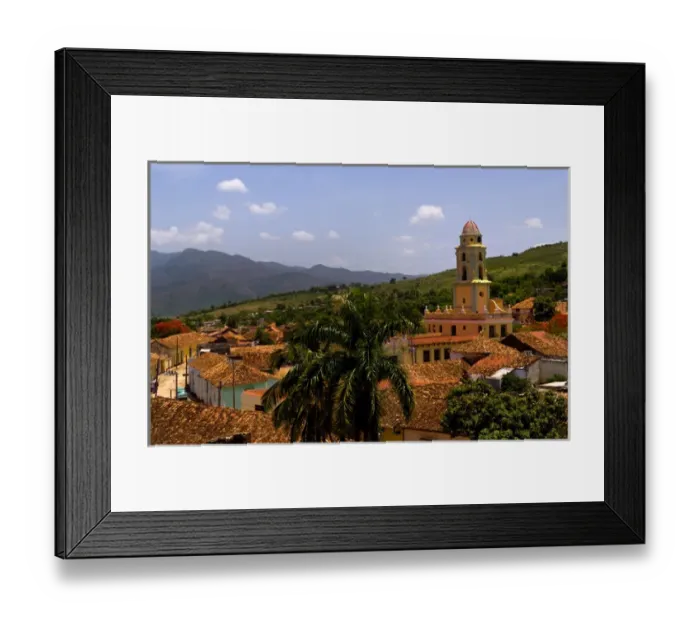 Framed Print : Beautiful aerial scenic of skyline taken from church steeple of the old colonial Framed Print : Beautiful aerial scenic of skyline taken from church steeple of the old colonial
