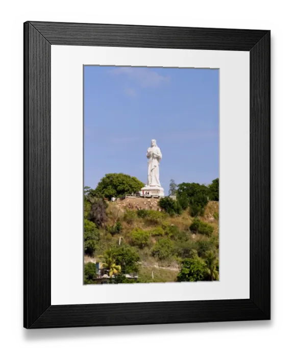 Framed Print : Statue of Christ statue overlooking ther city of Havana Cuba Framed Print : Statue of Christ statue overlooking ther city of Havana Cuba