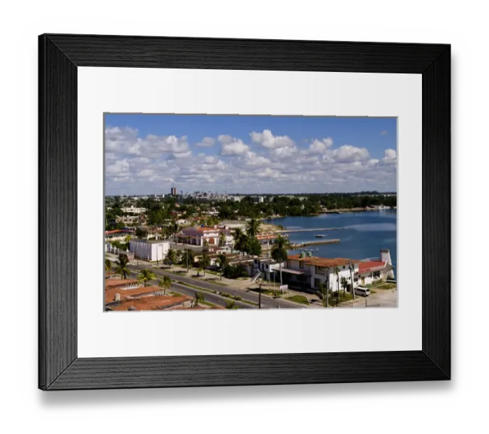Framed Print : Aerial scene panoramic of the small important village of Cienfuegos in South Cuba Framed Print : Aerial scene panoramic of the small important village of Cienfuegos in South Cuba