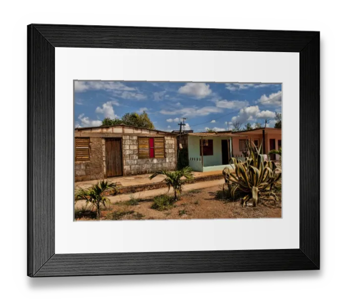 Framed Print : Local home and buildings in small town of Isabel Cuba