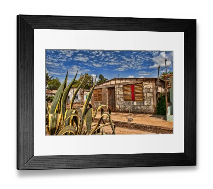Framed Print : Old home buildings in small town of Isabel Cuba