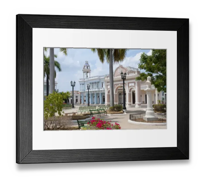 Framed Print : Beautiful main square in center of town of Cienfuegos Cuba