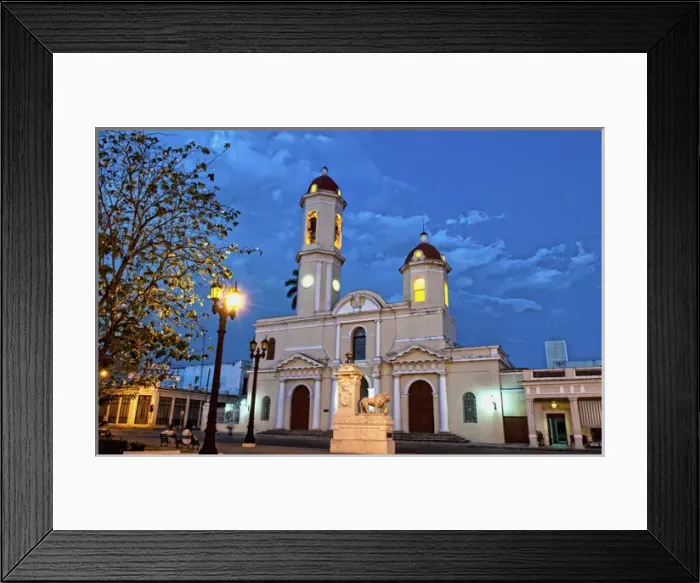 Framed Print : Cienfuegos Cuba Immaculate Conception Cathedral church at night exposure