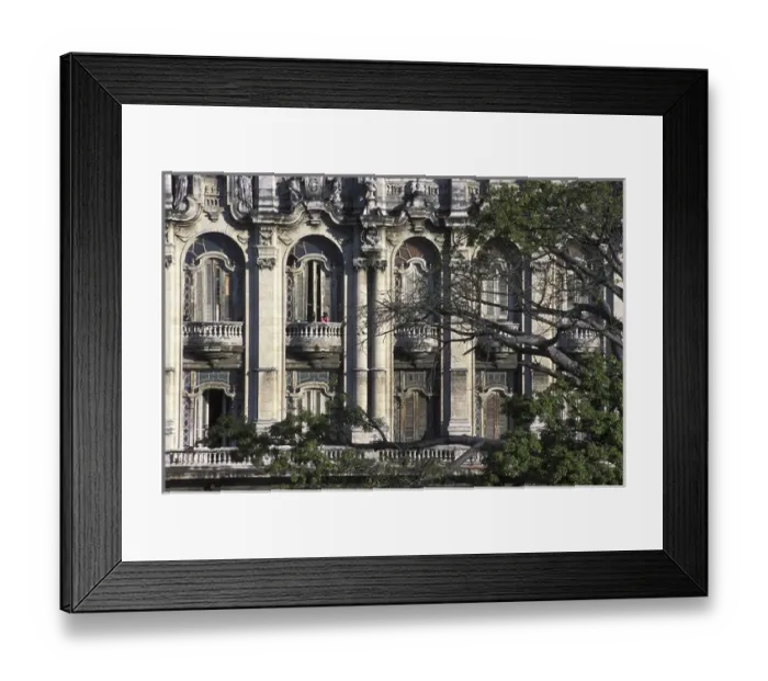 Framed Print : Cuba, Havana. Two women on balcony of ornate building housing a ballet school, with Framed Print : Cuba, Havana. Two women on balcony of ornate building housing a ballet school, with