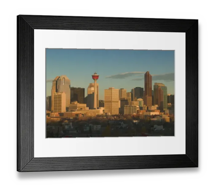 Framed Print : 02. Canada, Alberta, Calgary: City Skyline from Ramsay Area  /  Morning