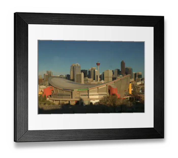 Framed Print : 02. Canada, Alberta, Calgary: City Skyline from Ramsay Area / Morning with Saddledome Framed Print : 02. Canada, Alberta, Calgary: City Skyline from Ramsay Area / Morning with Saddledome