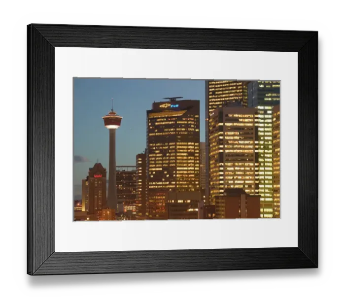 Framed Print : 02. Canada, Alberta, Calgary: Downtown Calgary, Evening Calgary Tower and City Framed Print : 02. Canada, Alberta, Calgary: Downtown Calgary, Evening Calgary Tower and City