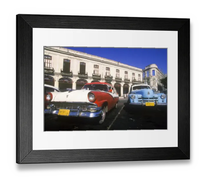 Framed Print : Classic cars from the 1940s and 1950s pre-revolution days are found throughout Framed Print : Classic cars from the 1940s and 1950s pre-revolution days are found throughout